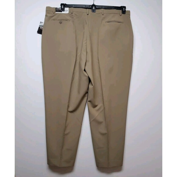 NWT Botany 500 Casual Dress Pants Size W50 Camel Flat Front by Haband $59 - Picture 11 of 16